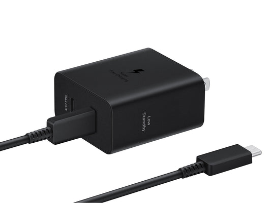 50W PD Duo Power Adapter with 5A USB C Cable, Black