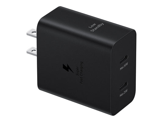 50W PD Duo Power Adapter with 5A USB C Cable, Black